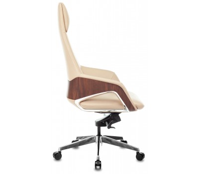 Кресло руководителя Бюрократ _DAO-2 бежевый кожа с подголов. крестовина алюминий