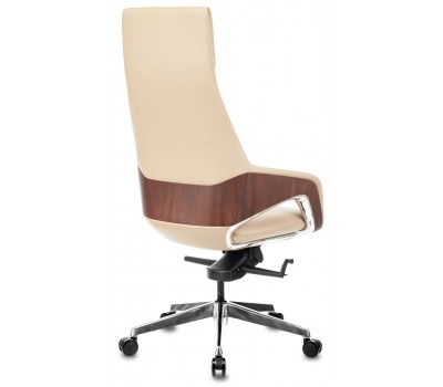 Кресло руководителя Бюрократ _DAO-2 бежевый кожа с подголов. крестовина алюминий