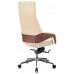 Кресло руководителя Бюрократ _DAO-2 бежевый кожа с подголов. крестовина алюминий