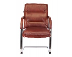 Кресло Бюрократ T-9927SL-LOW-V светло-коричневый Leather Eichel кожа низк.спин. полозья металл хром-foto2