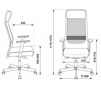 Кресло руководителя Бюрократ T-995 черный TW-01 эко.кожа/сетка с подголов. крестовина металл черный