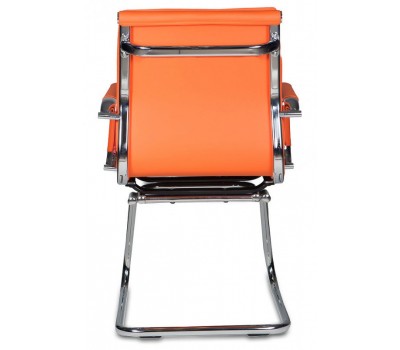 Кресло Бюрократ CH-993-Low-V оранжевый эко.кожа низк.спин. полозья металл хром