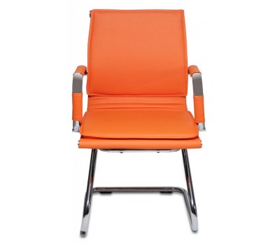 Кресло Бюрократ CH-993-Low-V оранжевый эко.кожа низк.спин. полозья металл хром