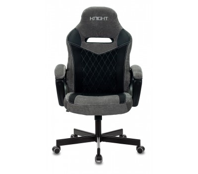 Кресло игровое Zombie VIKING 6 KNIGHT Fabric серый/черный с подголов. крестовина металл