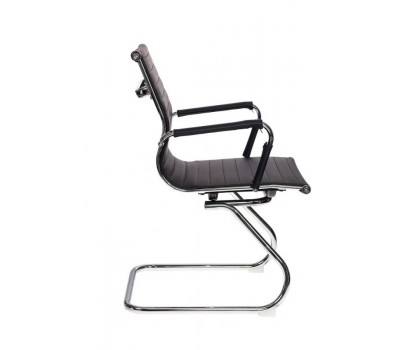 Кресло Бюрократ CH-883-LOW-V черный эко.кожа низк.спин. полозья металл хром