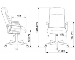Кресло руководителя Бюрократ DOMINUS серый 10-128 крестовина пластик-foto6