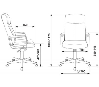 Кресло руководителя Бюрократ DOMINUS серый 10-128 крестовина пластик