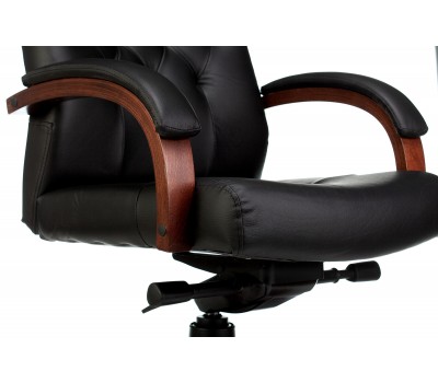 Кресло руководителя Бюрократ T-9928WALNUT черный кожа крестовина металл/дерево