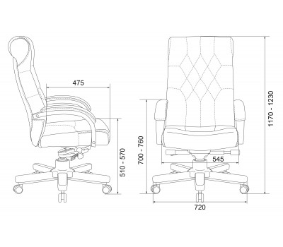 Кресло руководителя Бюрократ T-9928WALNUT черный кожа крестовина металл/дерево