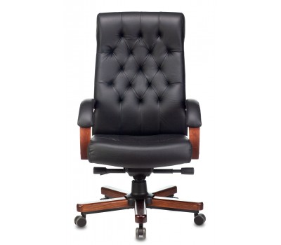 Кресло руководителя Бюрократ T-9928WALNUT черный кожа крестовина металл/дерево