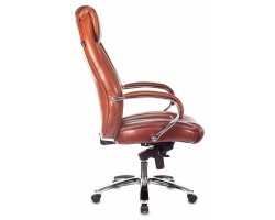 Кресло руководителя Бюрократ T-9922SL светло-коричневый Leather Eichel кожа крестовина металл хром-foto3