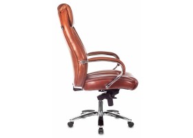 Кресло руководителя Бюрократ T-9922SL светло-коричневый Leather Eichel кожа крестовина металл хром-foto3