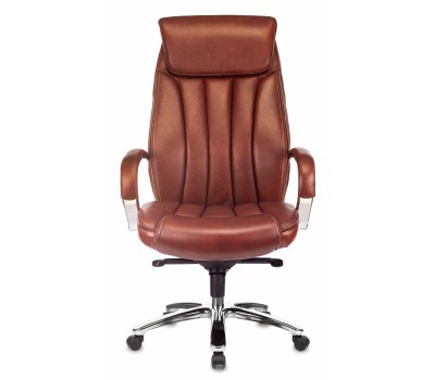 Кресло руководителя Бюрократ T-9922SL светло-коричневый Leather Eichel кожа крестовина металл хром
