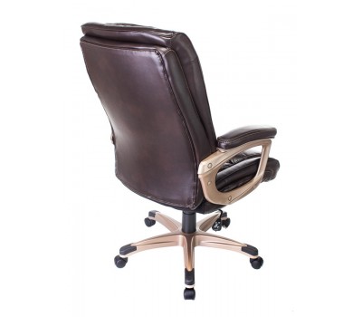 Кресло руководителя Бюрократ T-9914 коричневый рец.кожа/кожзам крестовина пластик пластик золото
