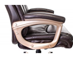 Кресло руководителя Бюрократ T-9914 коричневый рец.кожа/кожзам крестовина пластик пластик золото-foto5
