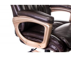 Кресло руководителя Бюрократ T-9914 коричневый рец.кожа/кожзам крестовина пластик пластик золото-foto6