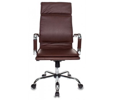 Кресло руководителя Бюрократ Ch-993 коричневый искусственная кожа крестовина металл хром