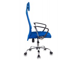 Кресло руководителя Бюрократ KB-6N синий TW-05 TW-10 сетка/ткань с подголов. крестовина металл хром-foto3