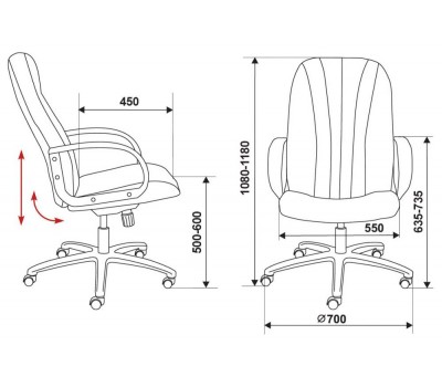 Кресло руководителя Бюрократ T-898AXSN серый 3C1 крестовина пластик