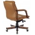 Кресло руководителя Бюрократ T-9927WALNUT-LOW горчичный кожа низк.спин. крестовина металл/дерево