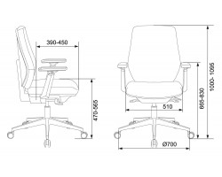 Кресло Бюрократ CH-545/LUX черный 38-418 крестовина алюминий-foto6