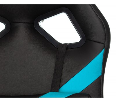 Кресло игровое Zombie DRIVER черный/голубой эко.кожа с подголов. крестовина пластик