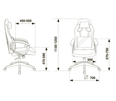 Кресло игровое Zombie DRIVER черный/голубой эко.кожа с подголов. крестовина пластик