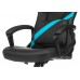 Кресло игровое Zombie DRIVER черный/голубой эко.кожа с подголов. крестовина пластик