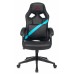 Кресло игровое Zombie DRIVER черный/голубой эко.кожа с подголов. крестовина пластик