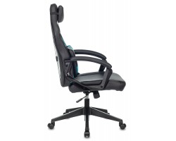 Кресло игровое Zombie DRIVER черный/голубой эко.кожа с подголов. крестовина пластик-foto3