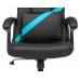 Кресло игровое Zombie DRIVER черный/голубой эко.кожа с подголов. крестовина пластик