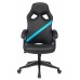 Кресло игровое Zombie DRIVER черный/голубой эко.кожа с подголов. крестовина пластик