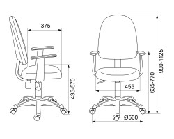 Кресло Бюрократ CH-1300 черный Престиж+ крестовина пластик-foto5