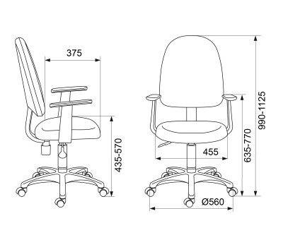 Кресло Бюрократ CH-1300 черный Престиж+ крестовина пластик