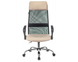 Кресло руководителя Бюрократ KB-6N черный TW-01 сиденье бежевый 38-402 сетка/ткань с подголов. крестовина металл хром-foto2