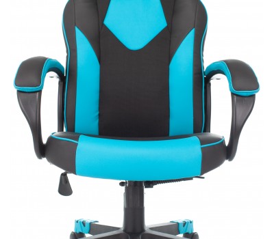 Кресло игровое Zombie GAME 17 черный/синий текстиль/эко.кожа крестовина пластик