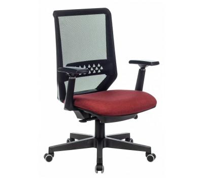 Кресло руководителя Бюрократ EXPERT черный TW-01 сиденье красный 38-410 сетка/ткань с подголов. крестовина пластик