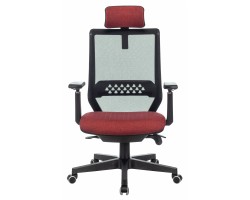 Кресло руководителя Бюрократ EXPERT черный TW-01 сиденье красный 38-410 сетка/ткань с подголов. крестовина пластик-foto2