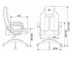 Кресло игровое Zombie A3 черный/синий эко.кожа крестовина пластик-foto6