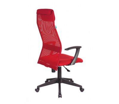 Кресло руководителя Бюрократ KB-8N красный TW-35N TW-97N сетка/ткань с подголов. крестовина пластик