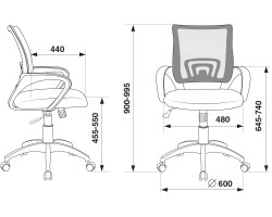 Кресло Бюрократ CH-W695N темно-синий TW-05N TW-10N сетка/ткань крестовина пластик пластик белый-foto5