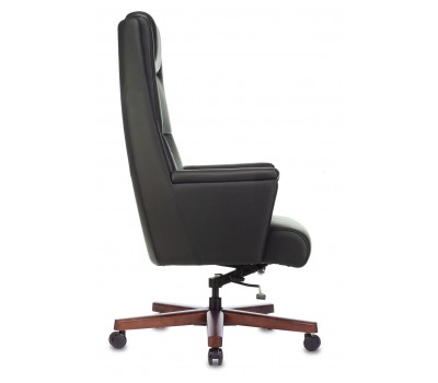 Кресло руководителя Бюрократ _DUKE черный кожа крестовина металл/дерево