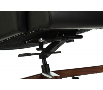 Кресло руководителя Бюрократ _DUKE черный кожа крестовина металл/дерево