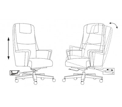 Кресло руководителя Бюрократ _DUKE черный кожа крестовина металл/дерево
