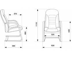 Кресло Бюрократ T-9923WALNUT-AV черный кожа полозья дерево-foto6