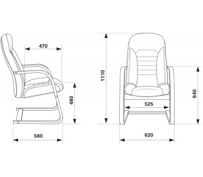 Кресло Бюрократ T-9923WALNUT-AV черный кожа полозья дерево