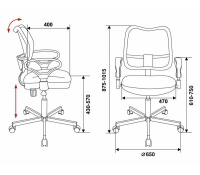 Кресло Бюрократ CH-799M черный сиденье черный TW-11 сетка/ткань крестовина металл