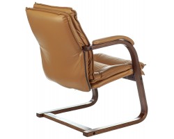 Кресло Бюрократ T-9927WALNUT-AV горчичный кожа полозья дерево-foto4