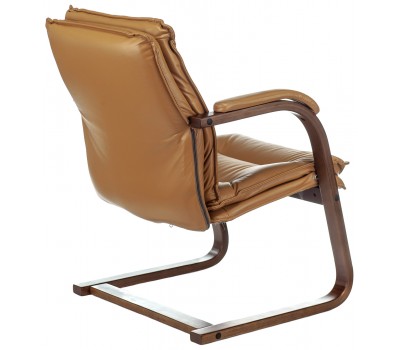 Кресло Бюрократ T-9927WALNUT-AV горчичный кожа полозья дерево
