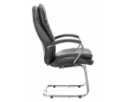 Кресло Бюрократ T-9950AV черный кожа/кожзам полозья металл хром-foto3